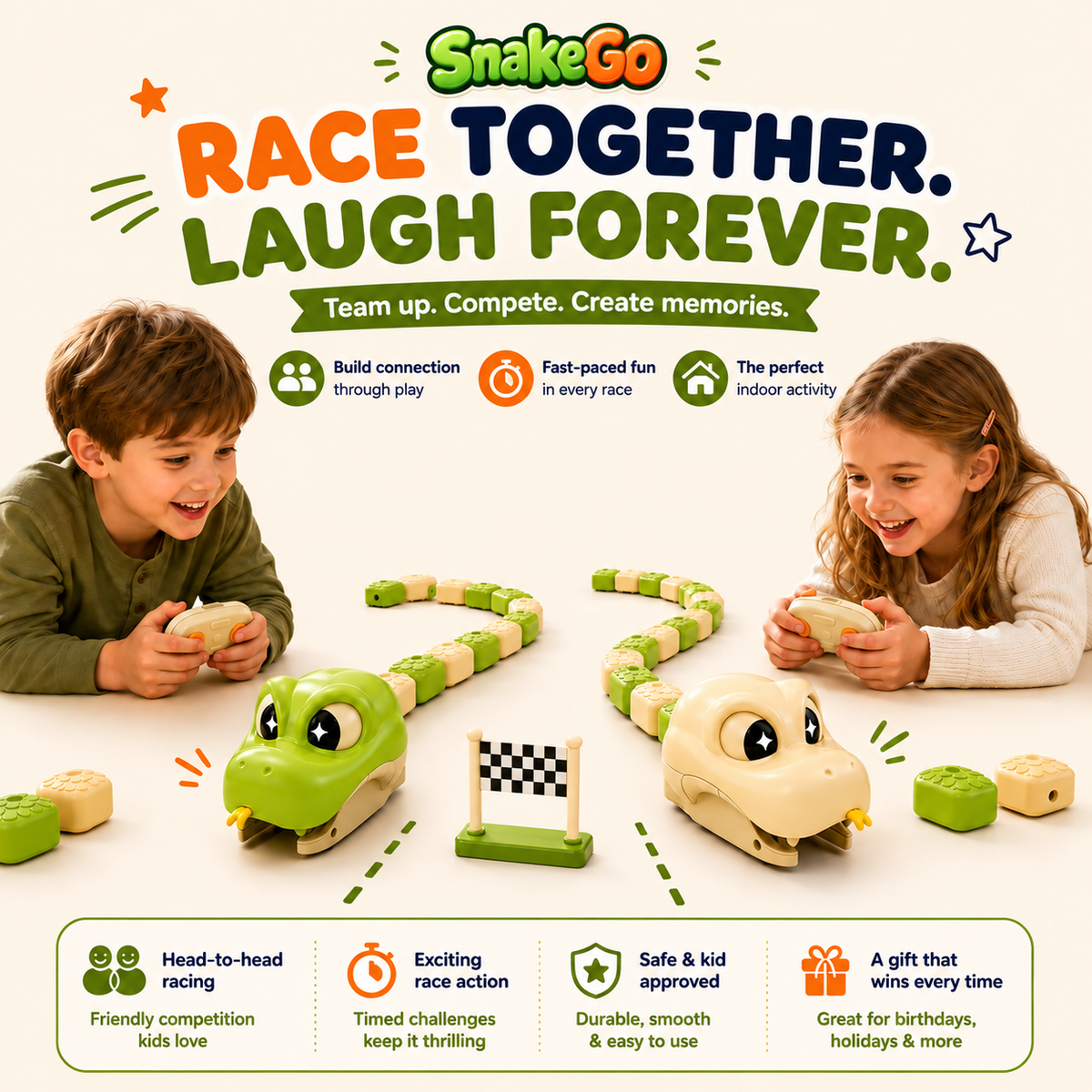 SnakeGo™ Dual Remote-Control Snake Racing Set